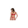 Ensemble 3 pièces en dentelle rouge 